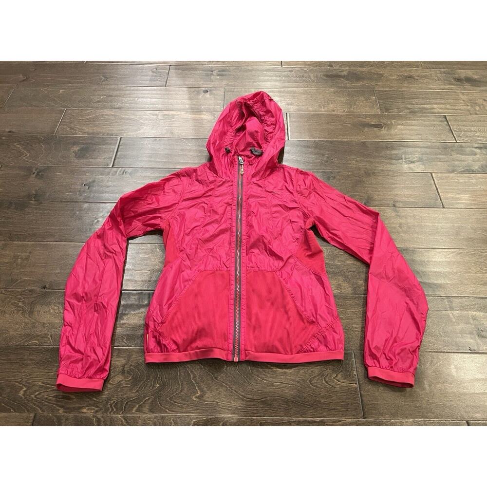 Lole Womens Pink Full Zip Hooded Water Repellent Raincoat Jacket Size XS 2-4 - Picture 2 of 10